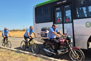 Motoristas de ônibus participam de treinamento no Dia Nacional do Ciclista